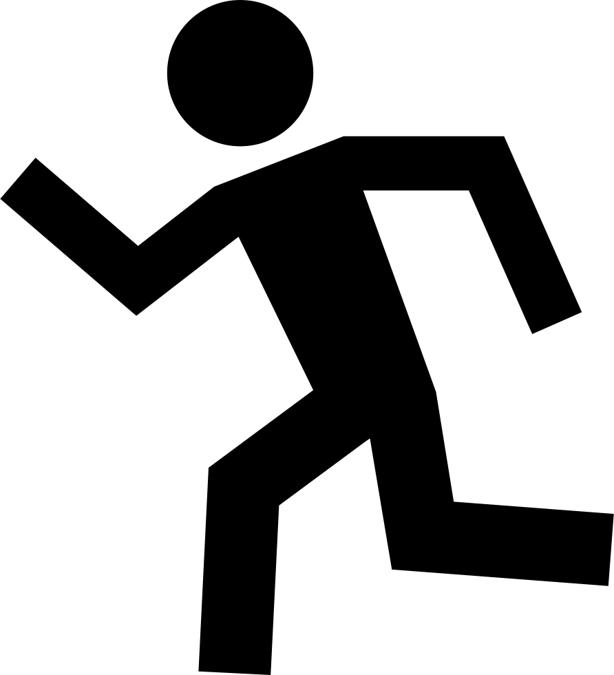 Running Man Silhouette To Left Vector - Silueta De Persona Corriendo (892x980)