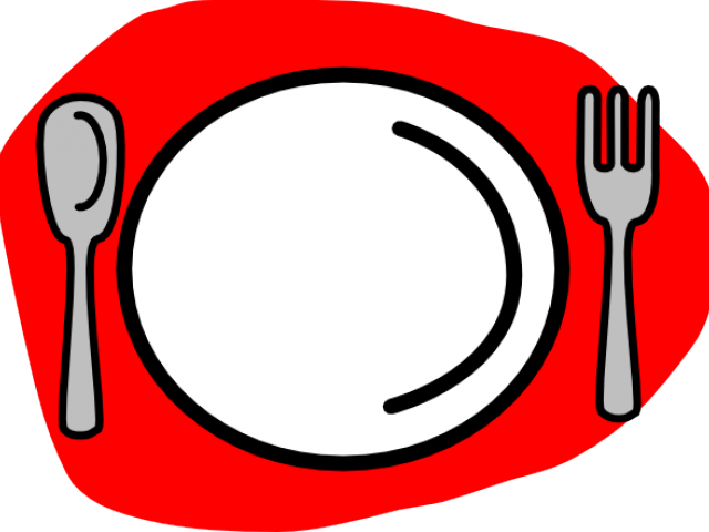 Spoon And Fork Clipart - Fork Spoon And Plate (640x480)