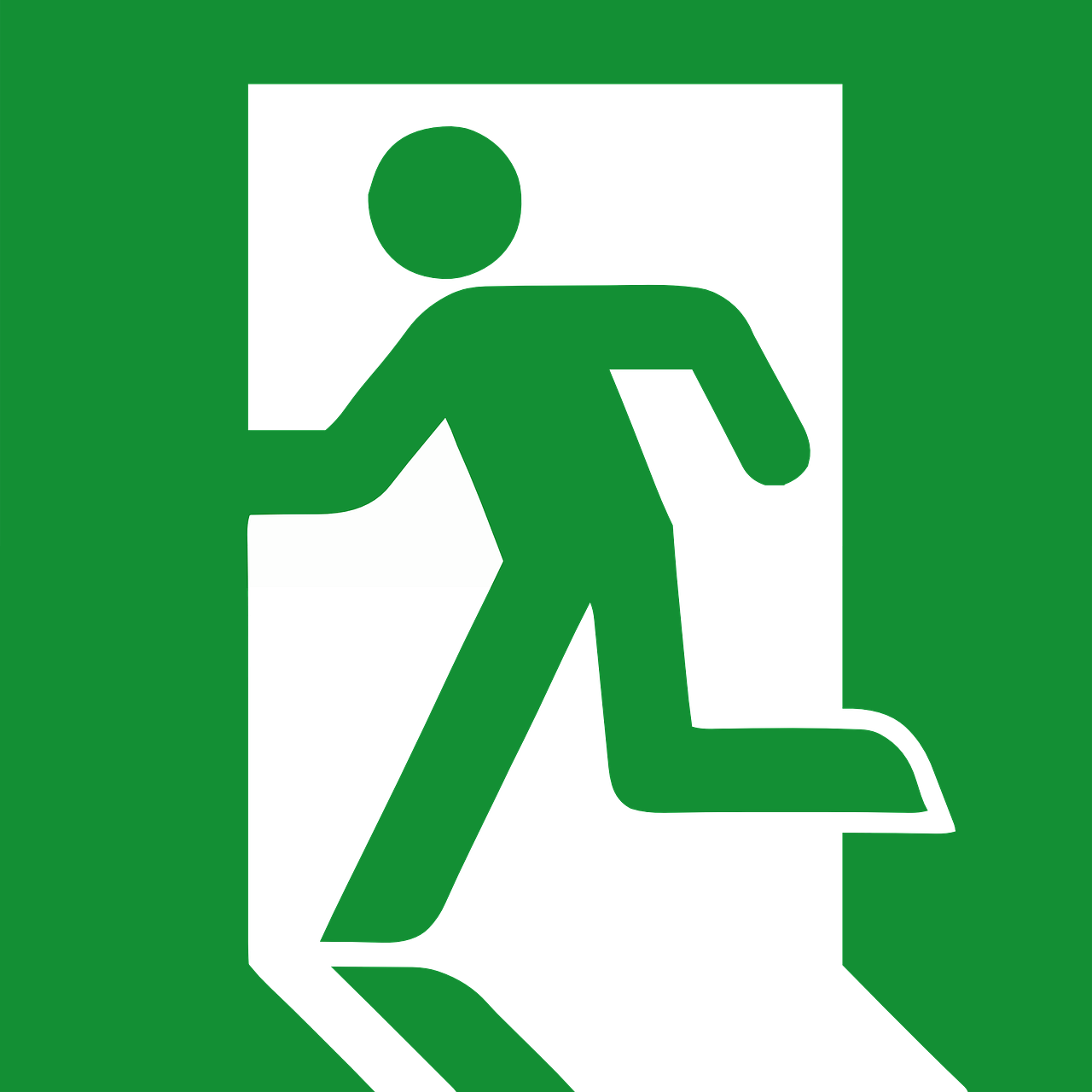 Safety Running Man Symbol - Emergency Exit Sign Vector (1280x1280)