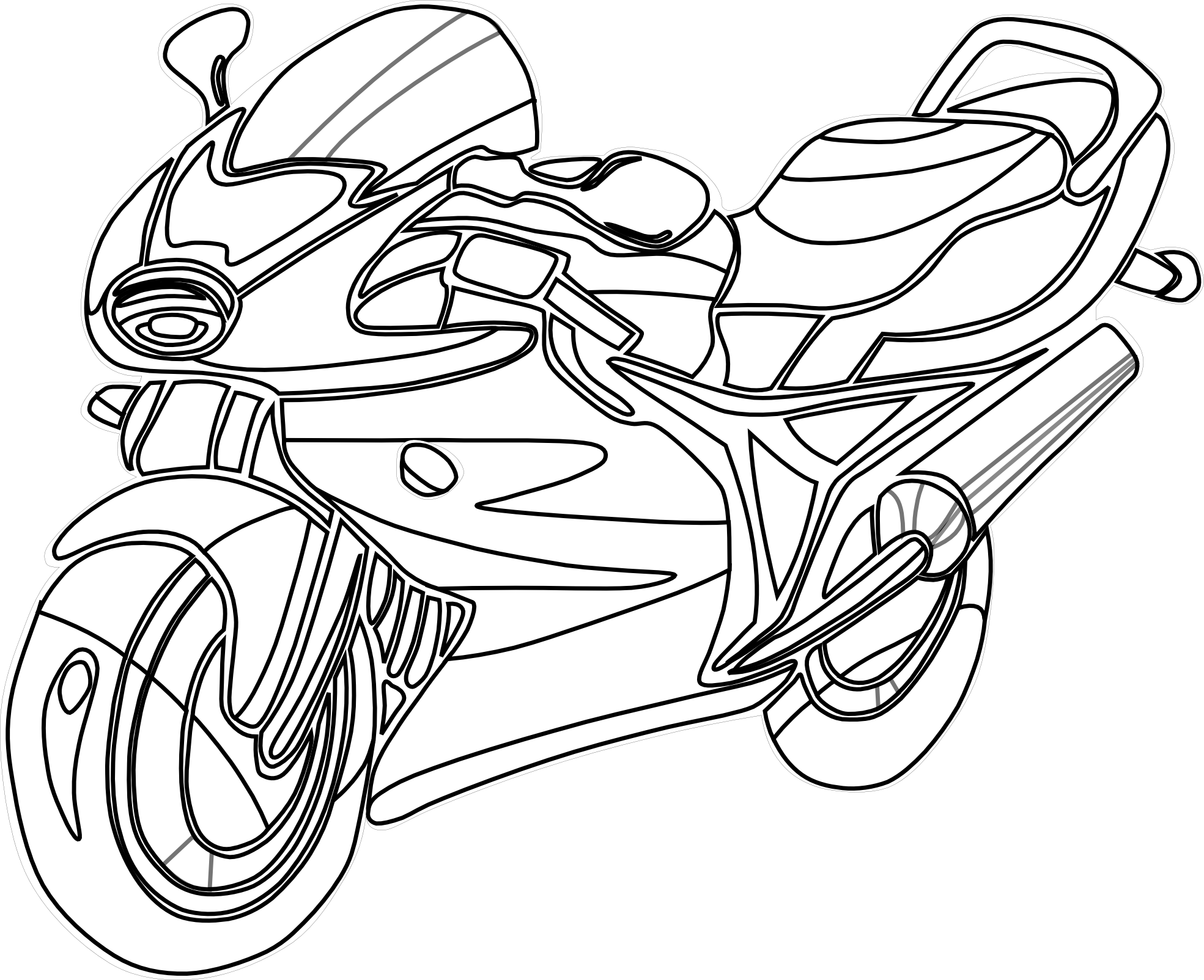 Motorcycle Clip Art - Motorcycle Coloring Page (1969x1604)