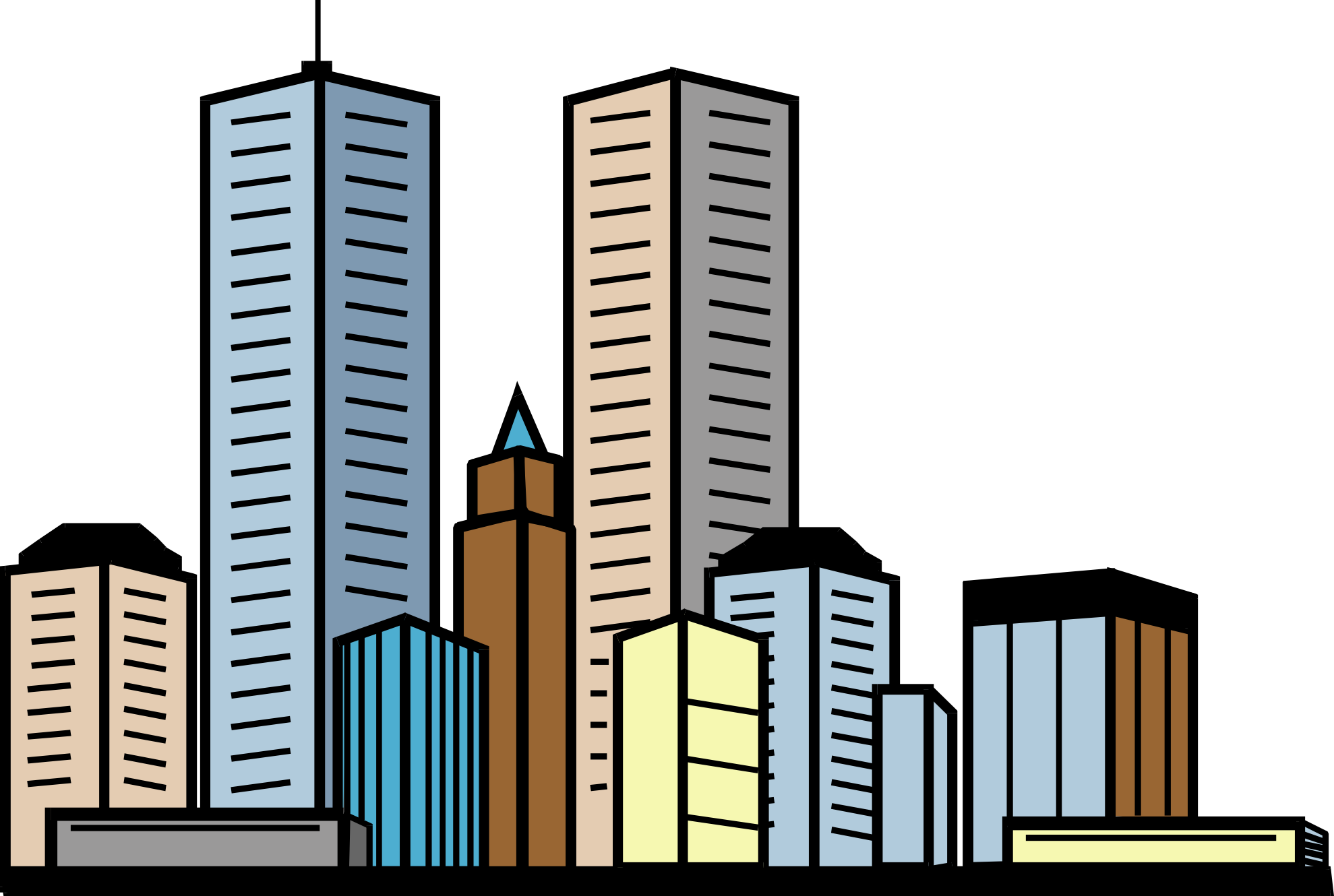 Skyscraper Clipart - Tall Buildings Clipart (1979x1330)