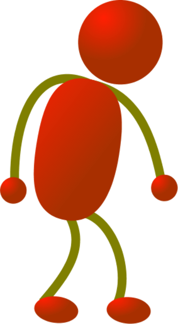 Stick Man Tired - Red Stickman Clipart (600x1092)