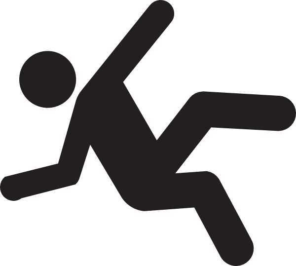 Slip Man Clip Art - Stick Figure Falling Down (600x539)