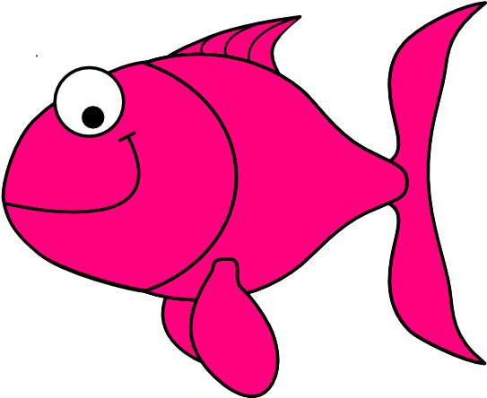 Pink Fish Clip Art At Clker - Clip Art Fish Transparent (600x446)