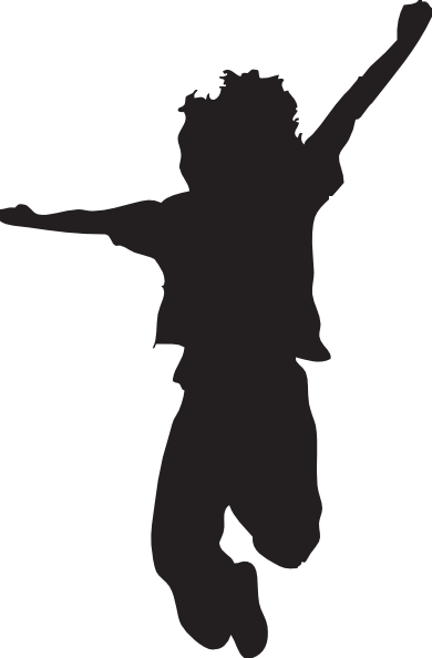 Child Silhouette Clip Art - Kid Silhouette Png (390x594)