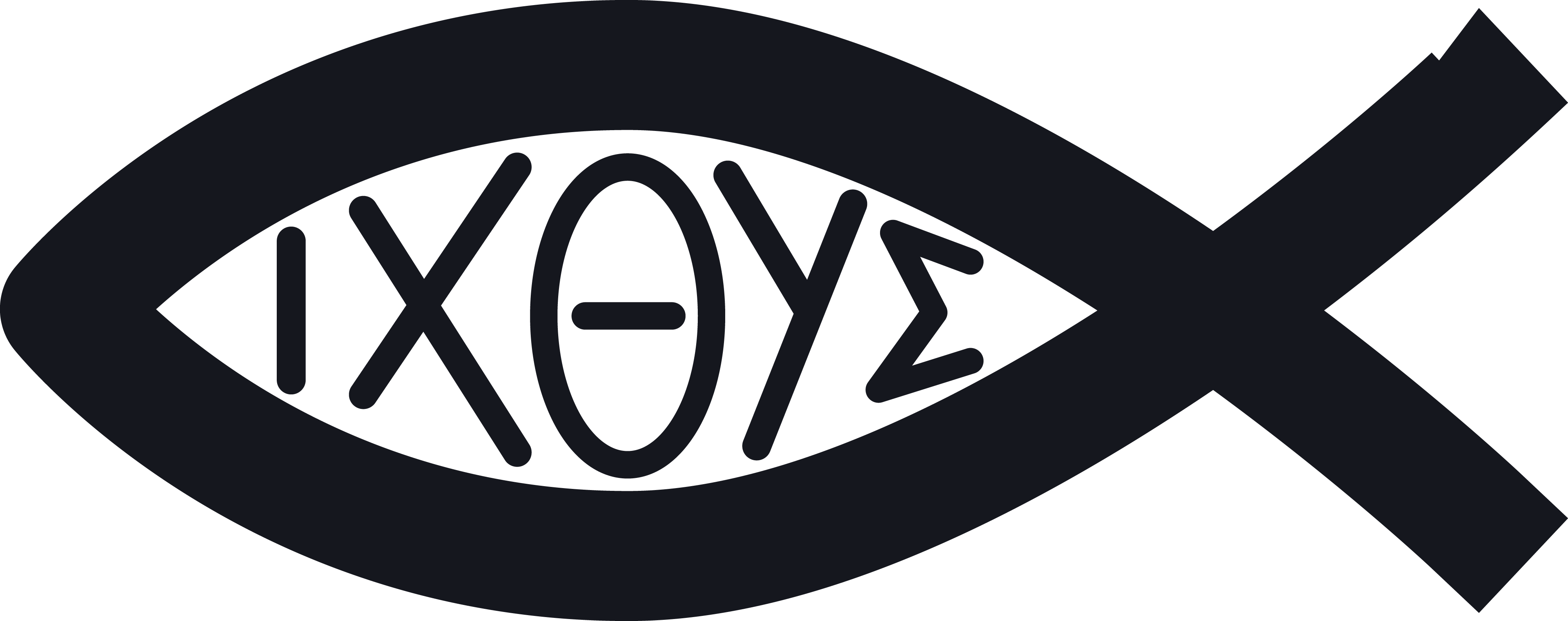 Free Clipart Of A Christian Fish Ichthys - Christian Fish Symbol (4000x1584)
