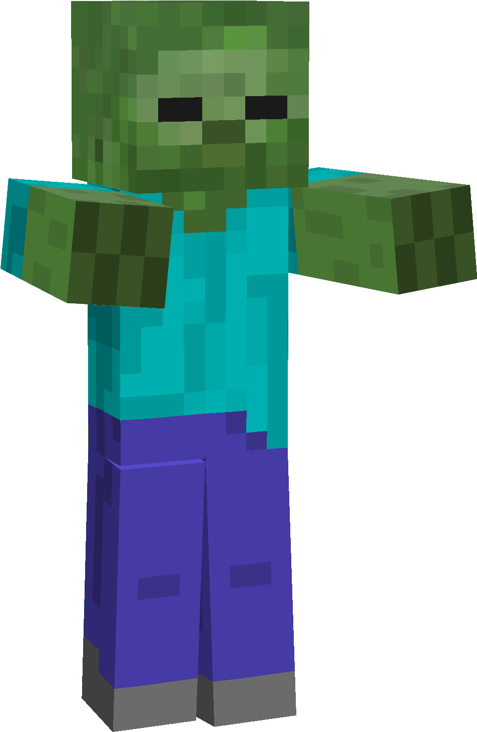 Zombi - Minecraft Zombie Png (954x1484)