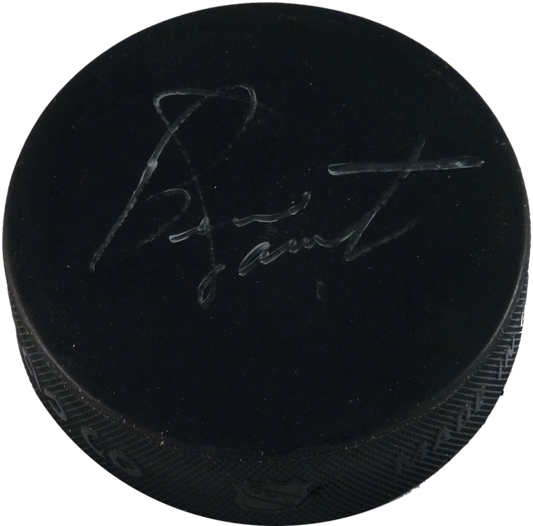 Bernie Parent Signed Hockey Puck - Wood (800x776)