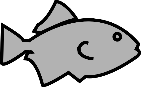Fish Outline Grey Clip Art - Outline Of A Fish (600x369)