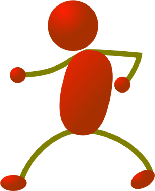 Stick People Dancing Clipart - Red Stick Man Clipart (600x735)
