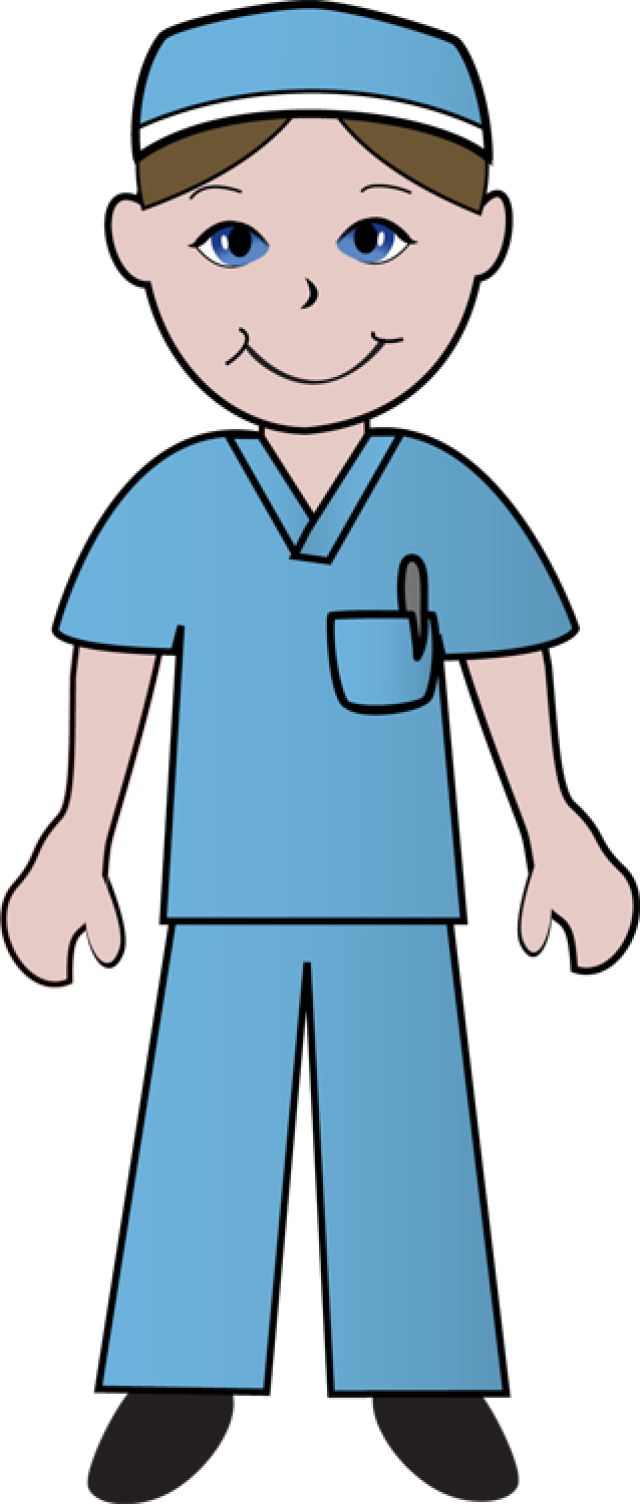 Medical - Male Nursing Clip Art (640x1504)