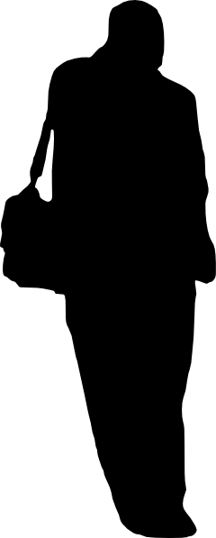 Black Human Silhouette Png (240x597)