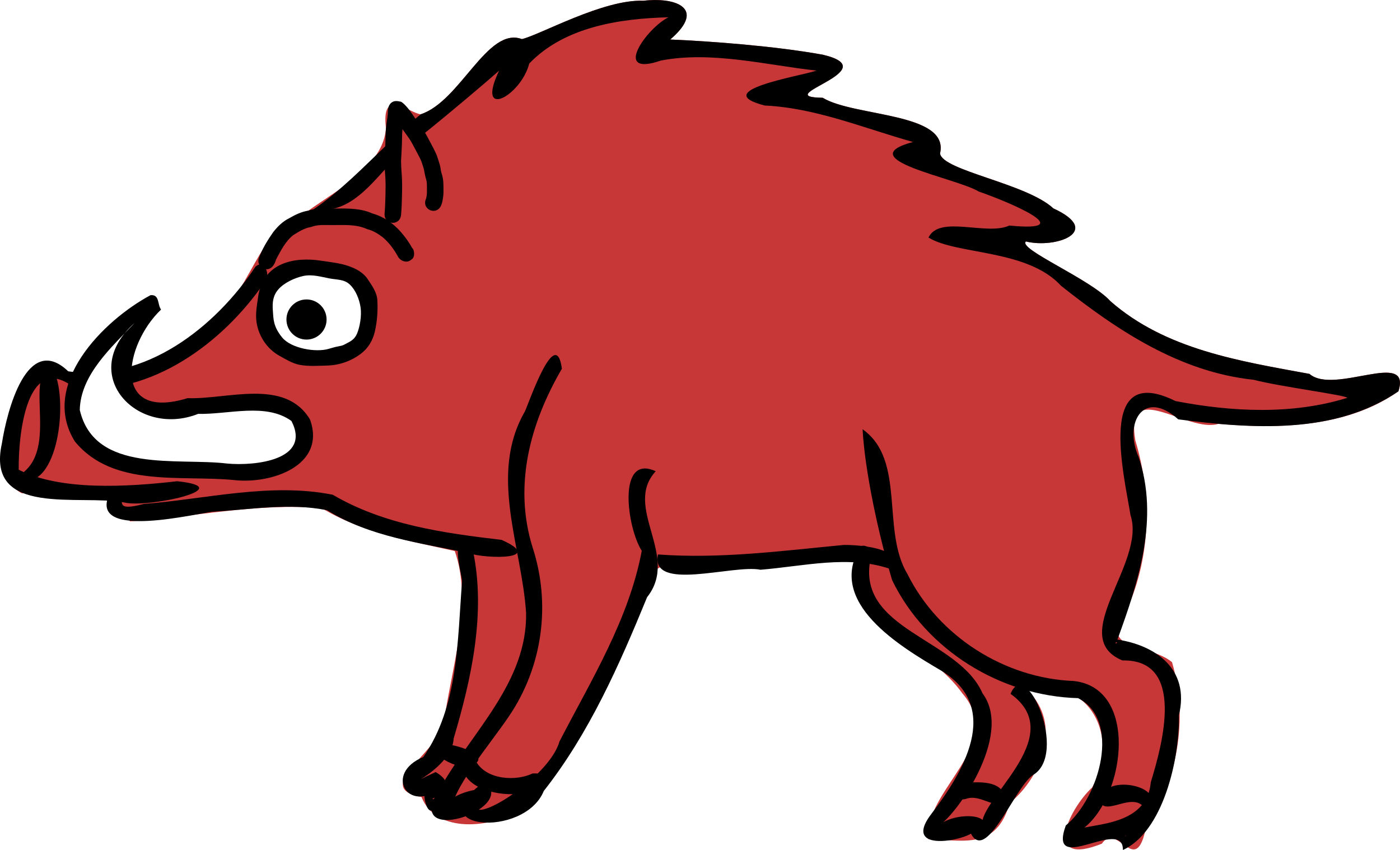 Tier Wildschwein Cartoon Doodle Wildschwei - Boar Clipart (2500x1518)