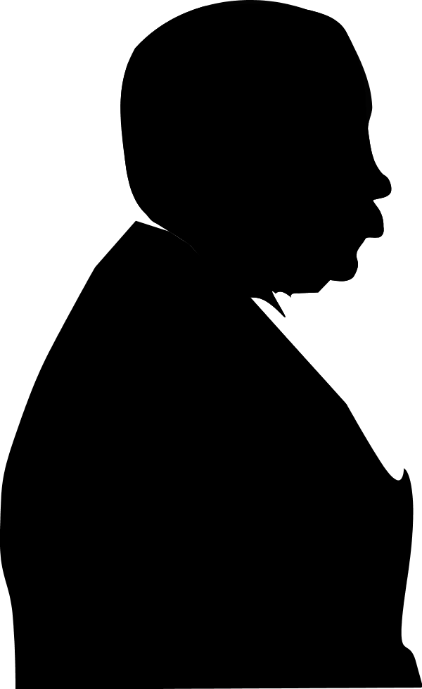 Old Man Silhouette - Silhouette Of Old Man (600x979)