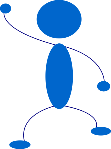 Waving Blue Stick Man Clip Art At Clker Com Vector - Waving Stick Figure Png (444x597)