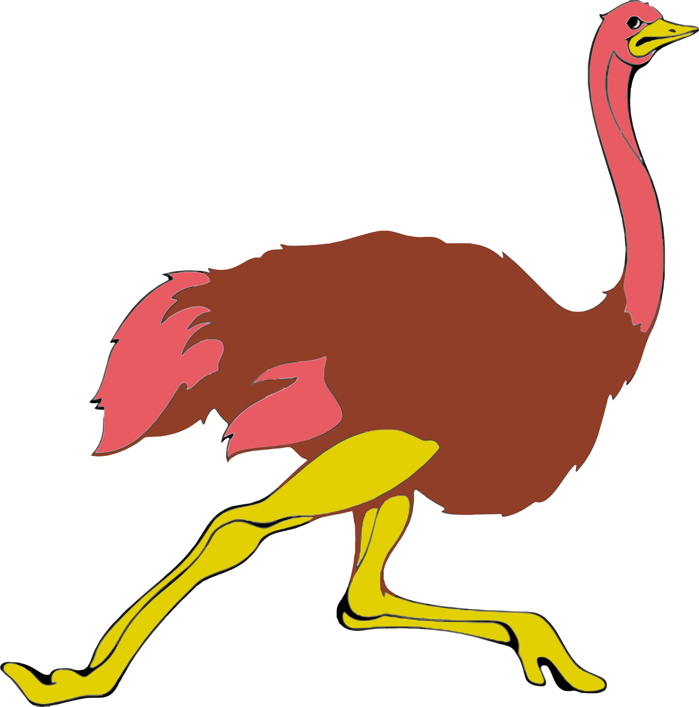 Ostrich Clipart - Running Ostrich Clipart (2232x2258)