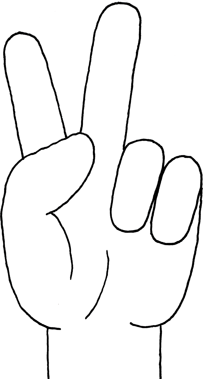 Peace Sign Hand Gesture Clipart - White Peace Hand Sign Png (687x1282)