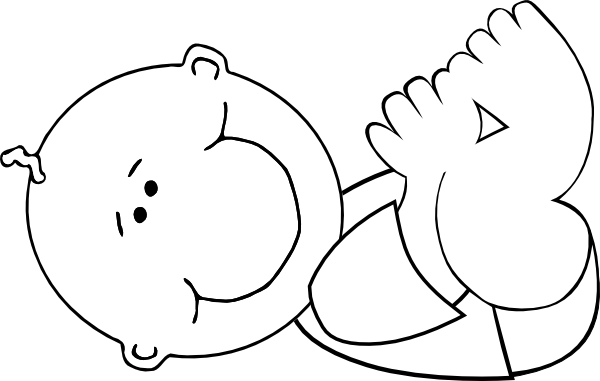 Baby Outline Clip Art - Baby Outline Template (600x381)