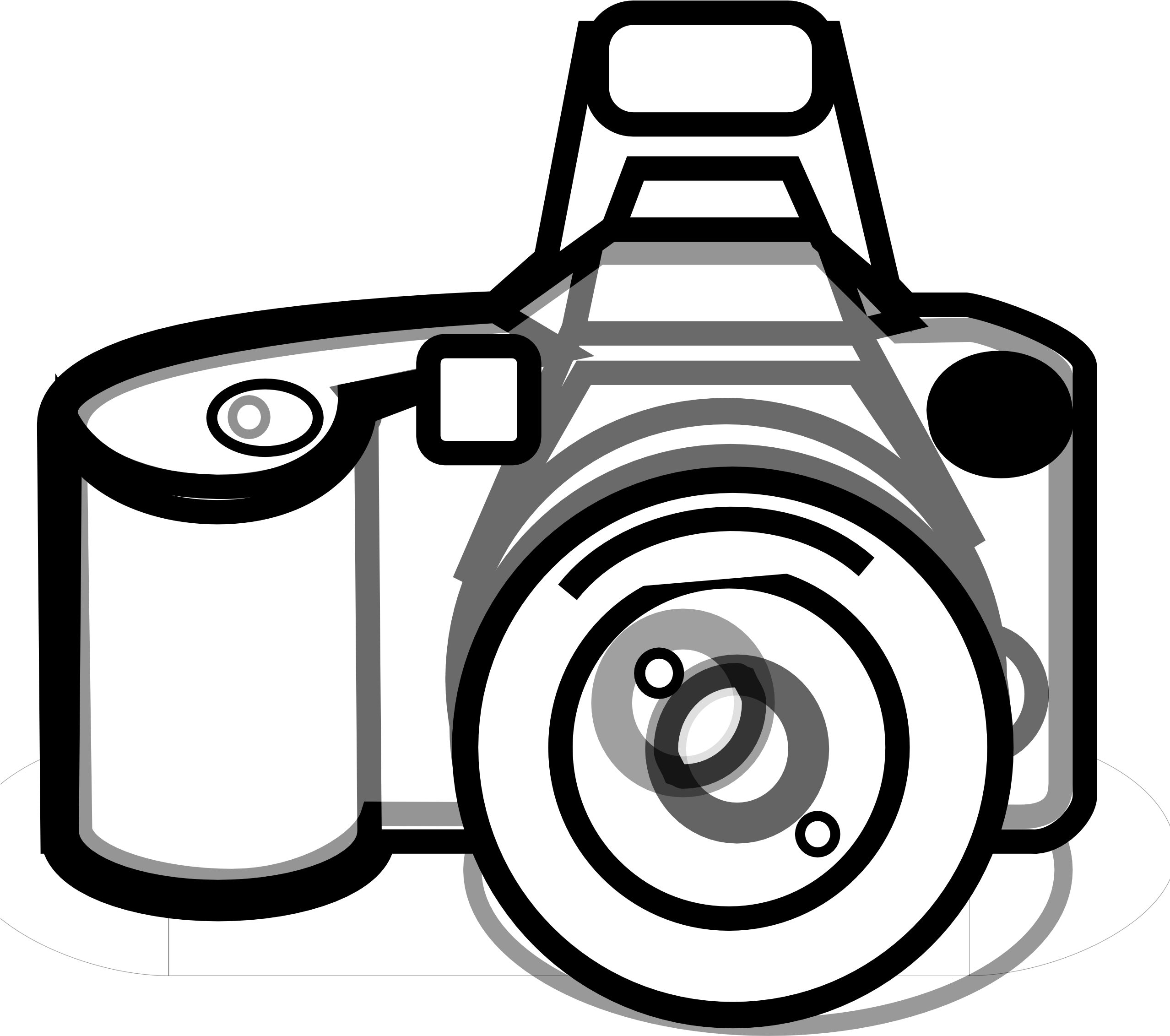 Camera Clipart Black And White - Black And White Camera (2555x2555)