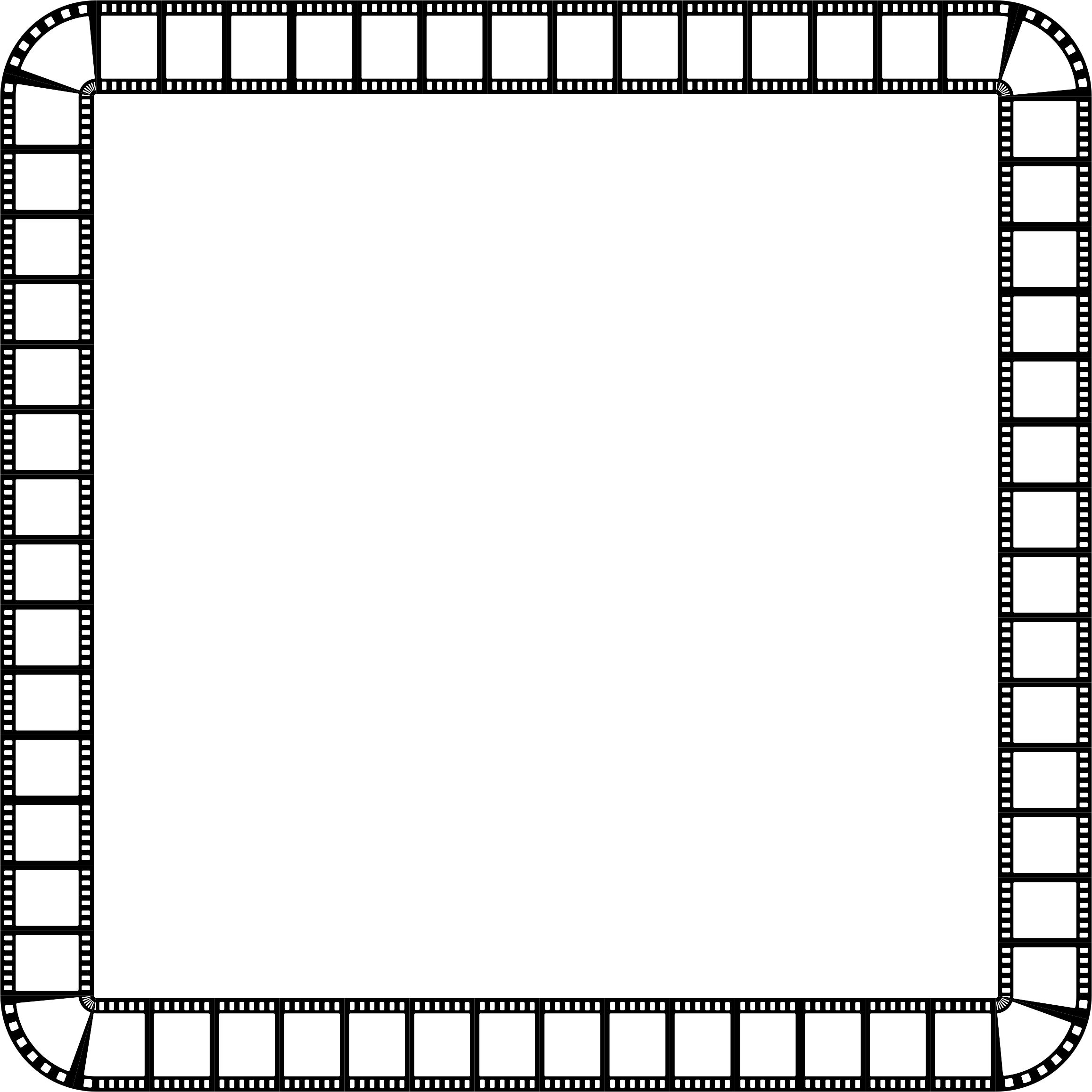 Clipart Film Strip Square Frame - Square Frame Black And White Clipart (2316x2316)