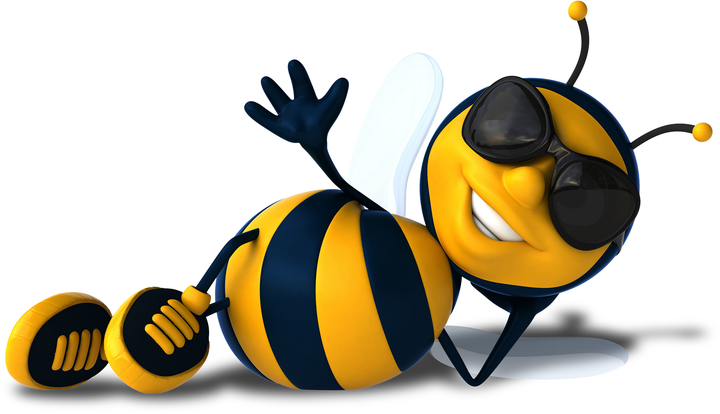 Clipart For U - Cartoon Bee With Sunglasses (2362x1373)