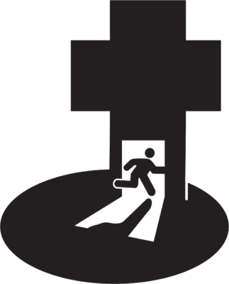 Running With The Cross Free Christian Clip Art - Running To The Cross Clipart (323x400)