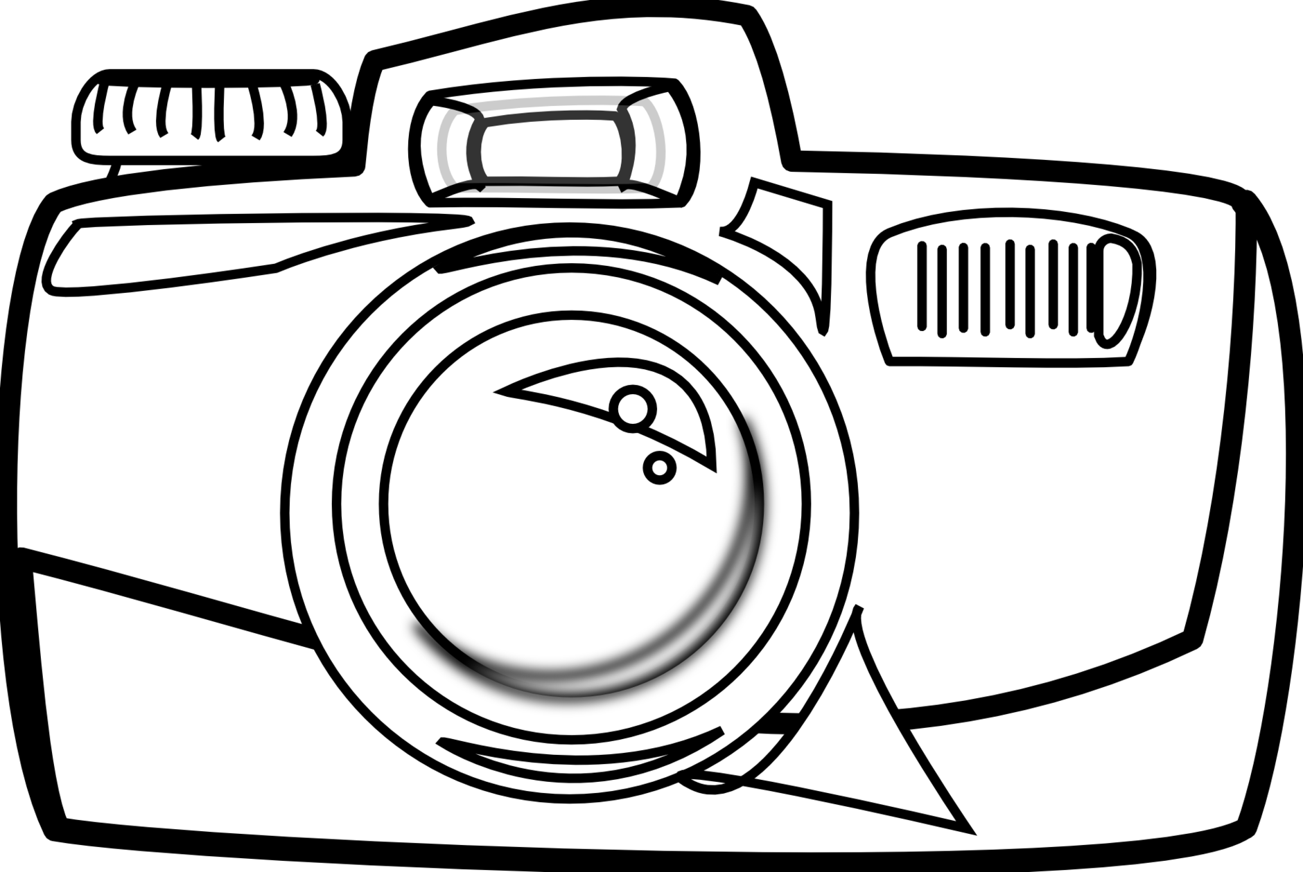 Camera Clip Art - Camera White And Black (1880x1259)