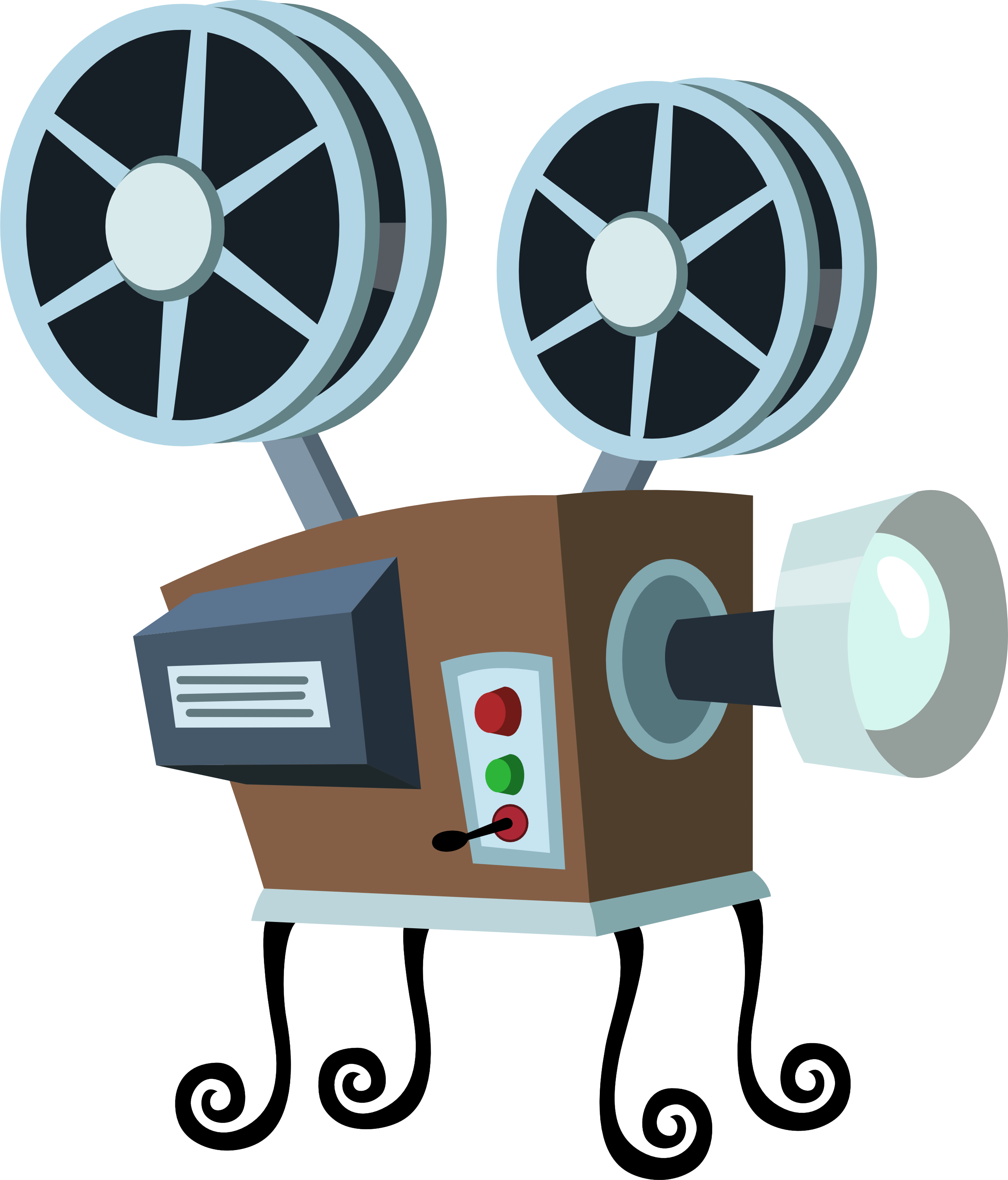 See Here Movie Clipart Black And White Images Download - Movie Projector Cartoon Png (2563x3000)