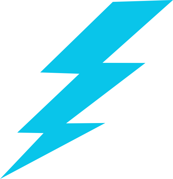 Blue Lightning Bolt Clipart - Thunder Png (576x595)