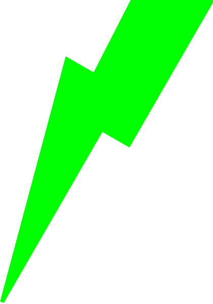 Green Lightning Bolt Clip Art At Clker - Lime Green Lightning Bolt (420x599)