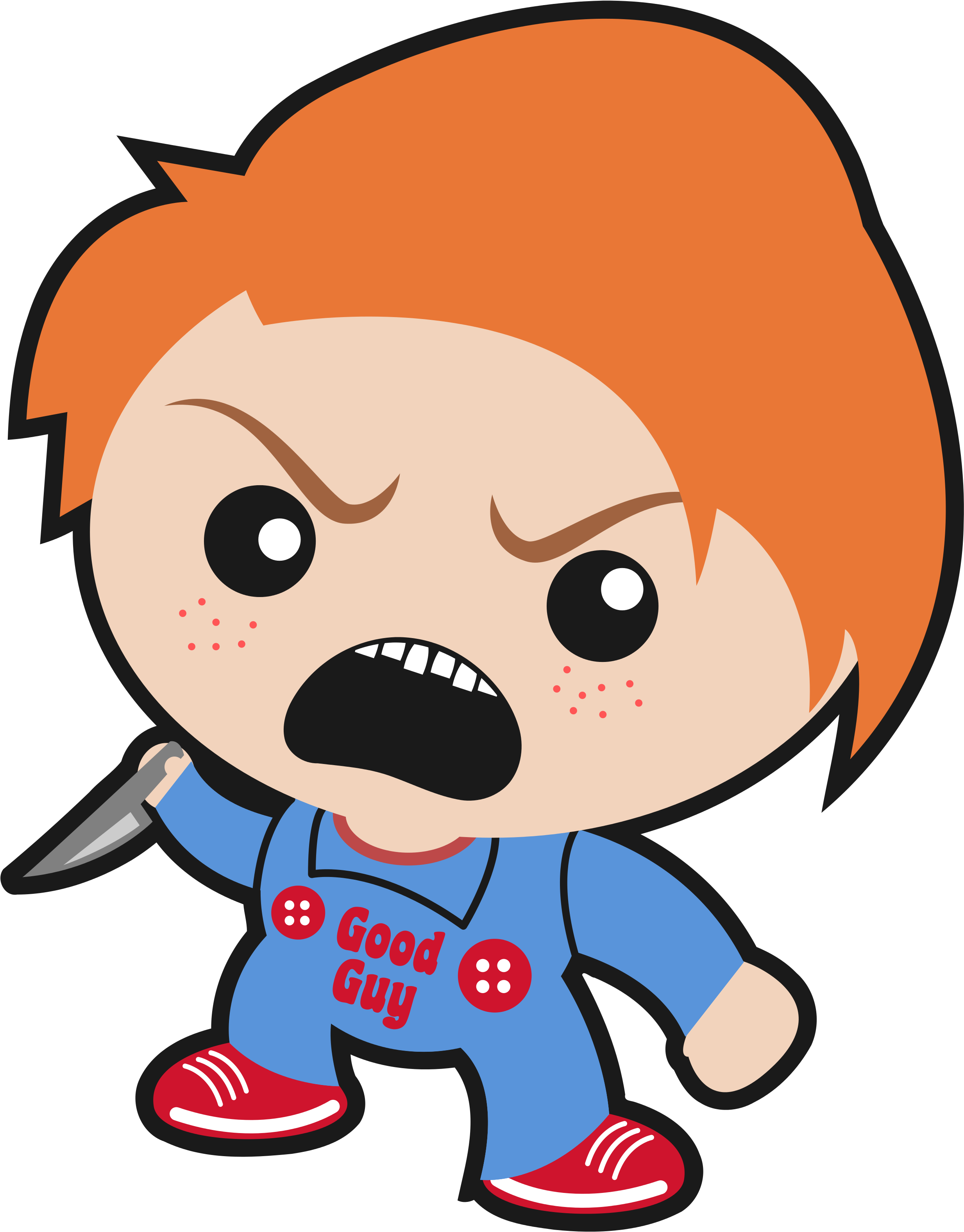 Chucky, Charles Lee Ray, From The Scary Movies - Chucky Clipart (2550x3300)