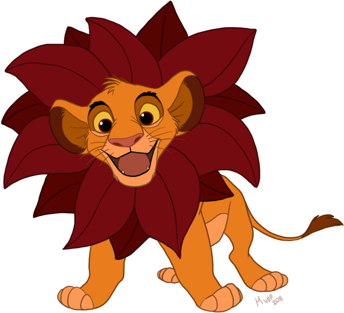 Simba By Sketchinthoughts Simba By Sketchinthoughts - Simba With Leaf Mane (800x690)