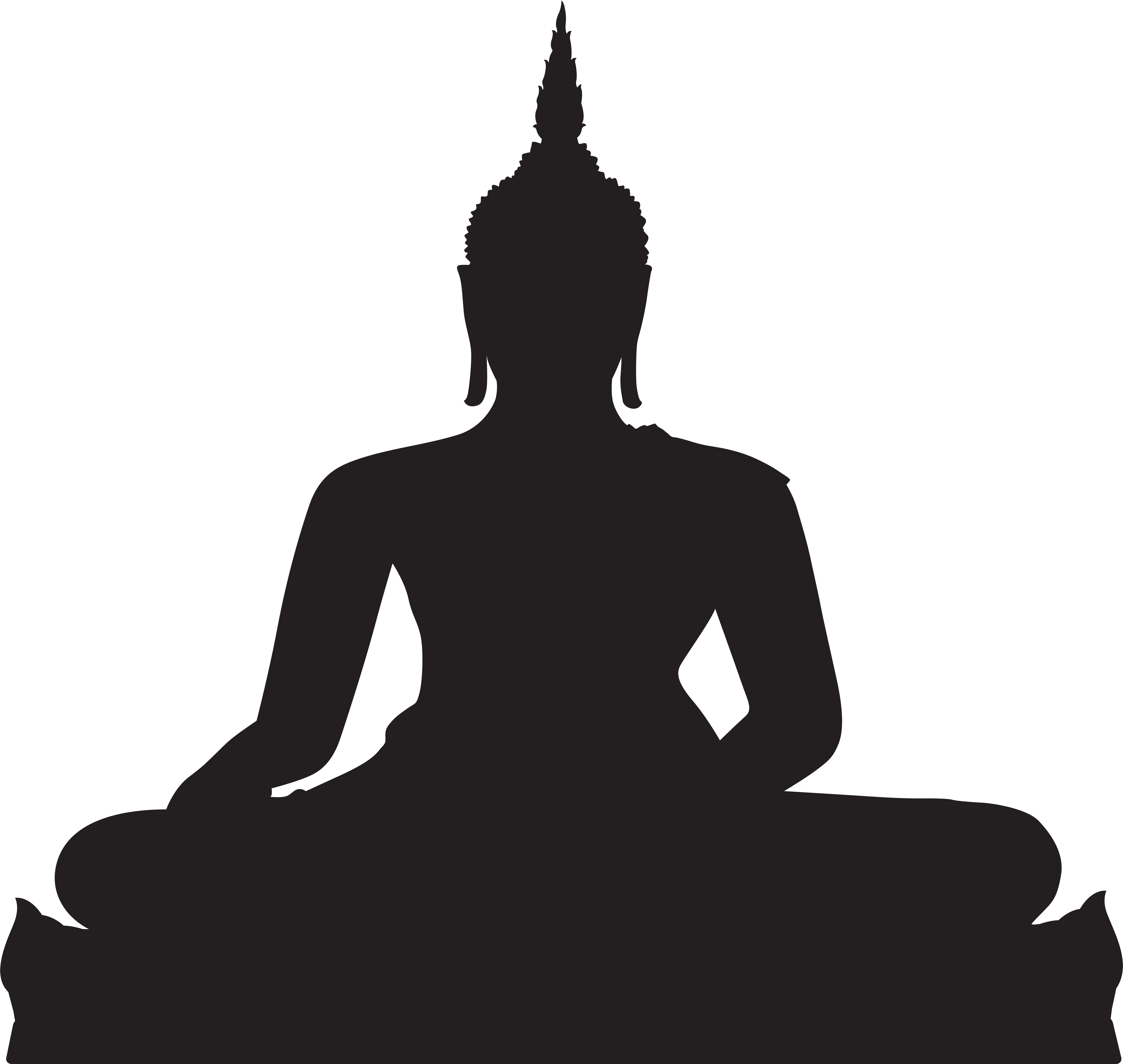 Black Buddha Silhouette Png Clip Art - Black Buddha Silhouette Png Clip Art (8000x7560)
