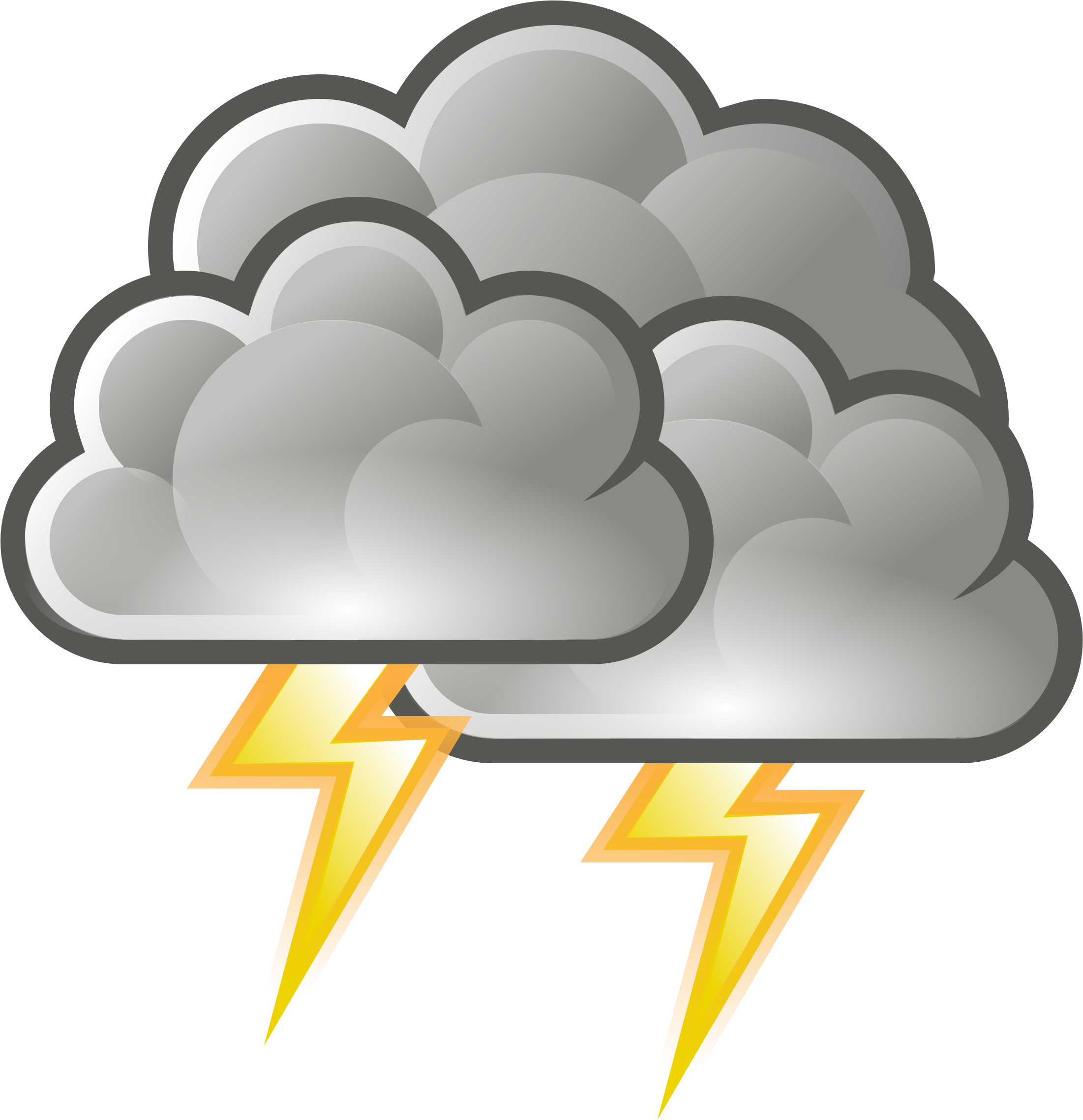 Storm Cloud Clip Art - Weather Symbols Storm (2400x2400)