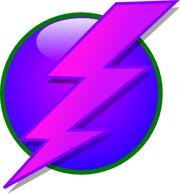 Circle Lightning Bolt Clipart - Lightning Bolt Clipart Purple (600x648)