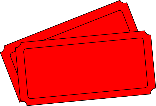 Red Tickets Clipart - Red Blank Raffle Tickets (600x406)