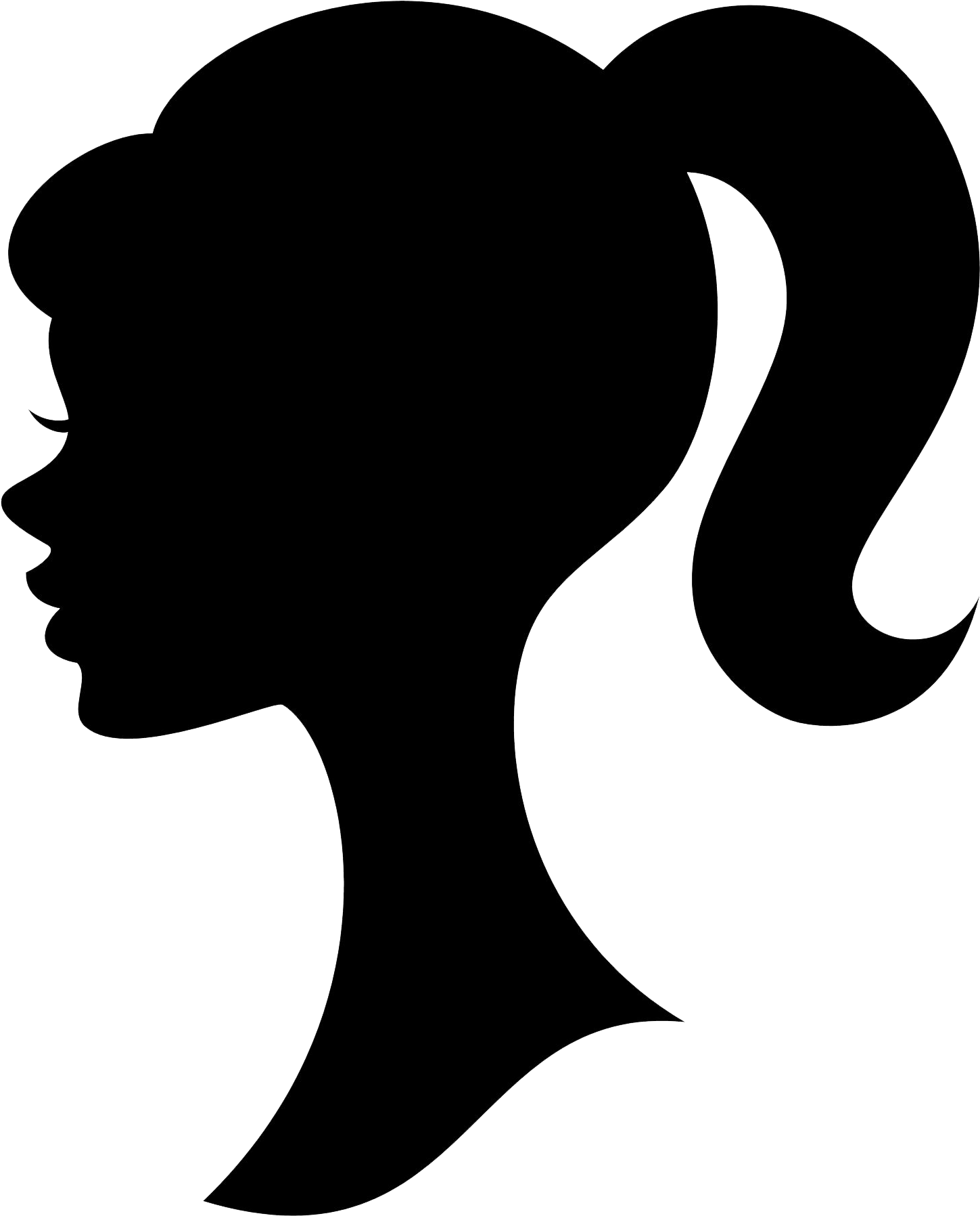 28 Collection Of Woman Head Clipart Silhouette - Ponytail Clipart (1600x1900)