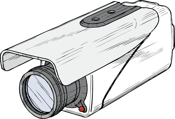 Surveillance Camera Clip Art Free Vector - Draw A Surveillance Camera (600x409)