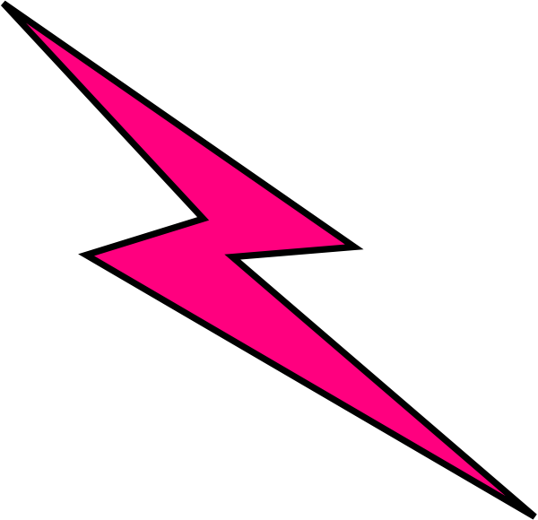 Pink Bolt Clip Art - Light Pink Lightning Bolt (600x580)