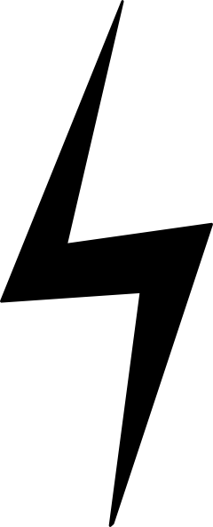 Straight Down Black Lightning Bolt Clip Art - Black Lightning Bolt Png (240x593)