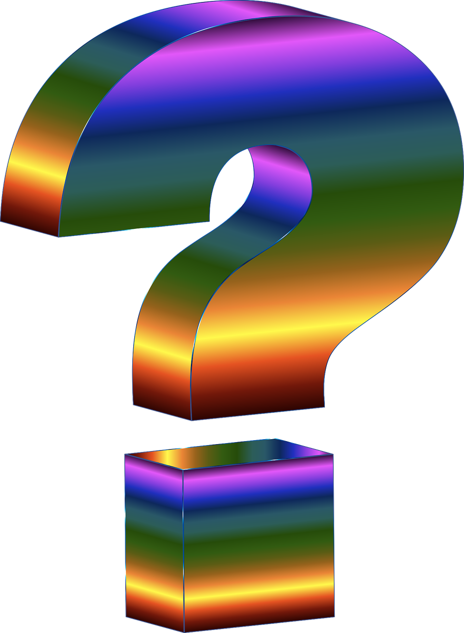 Prismatic Eye Lightning Bolt Clipart - Rainbow Question Mark Gif (940x1280)