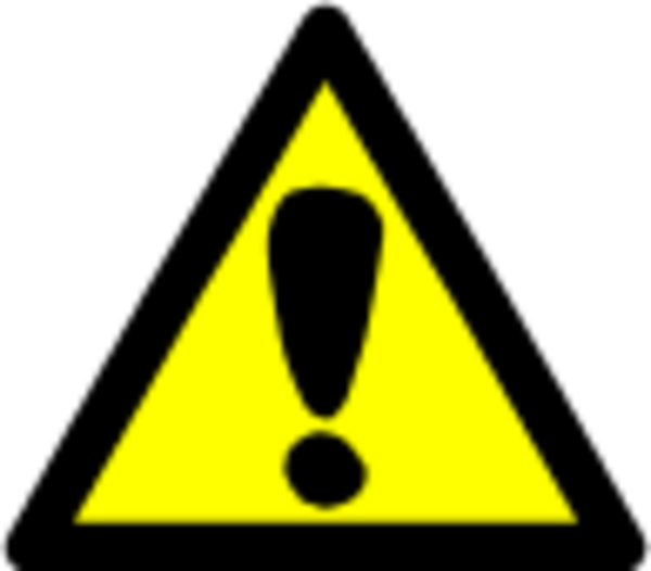 Attention Signs Clip Art - Black And Yellow Warning Signs (600x526)