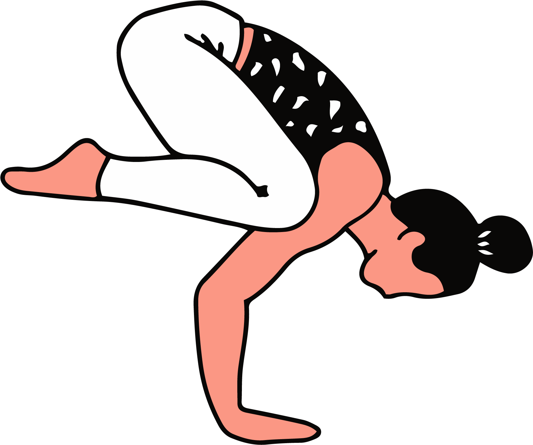 #7 Crow Pose - Crow Yoga Pose Cartoon (3000x2121)