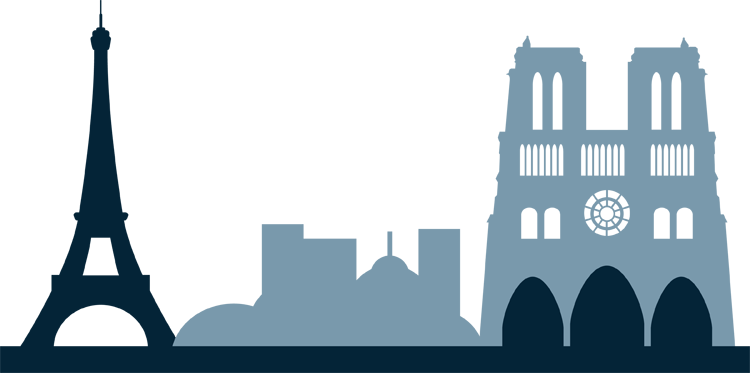 Yoga 20clipart - Paris Skyline Clip Art (750x373)