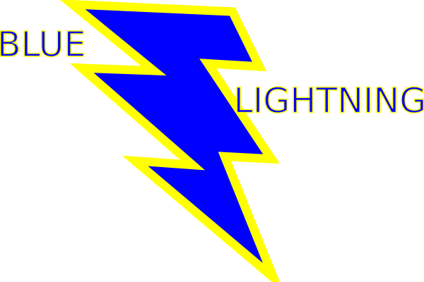 Blue And Gold Lightning Bolt Clip Art - Clip Art (600x400)