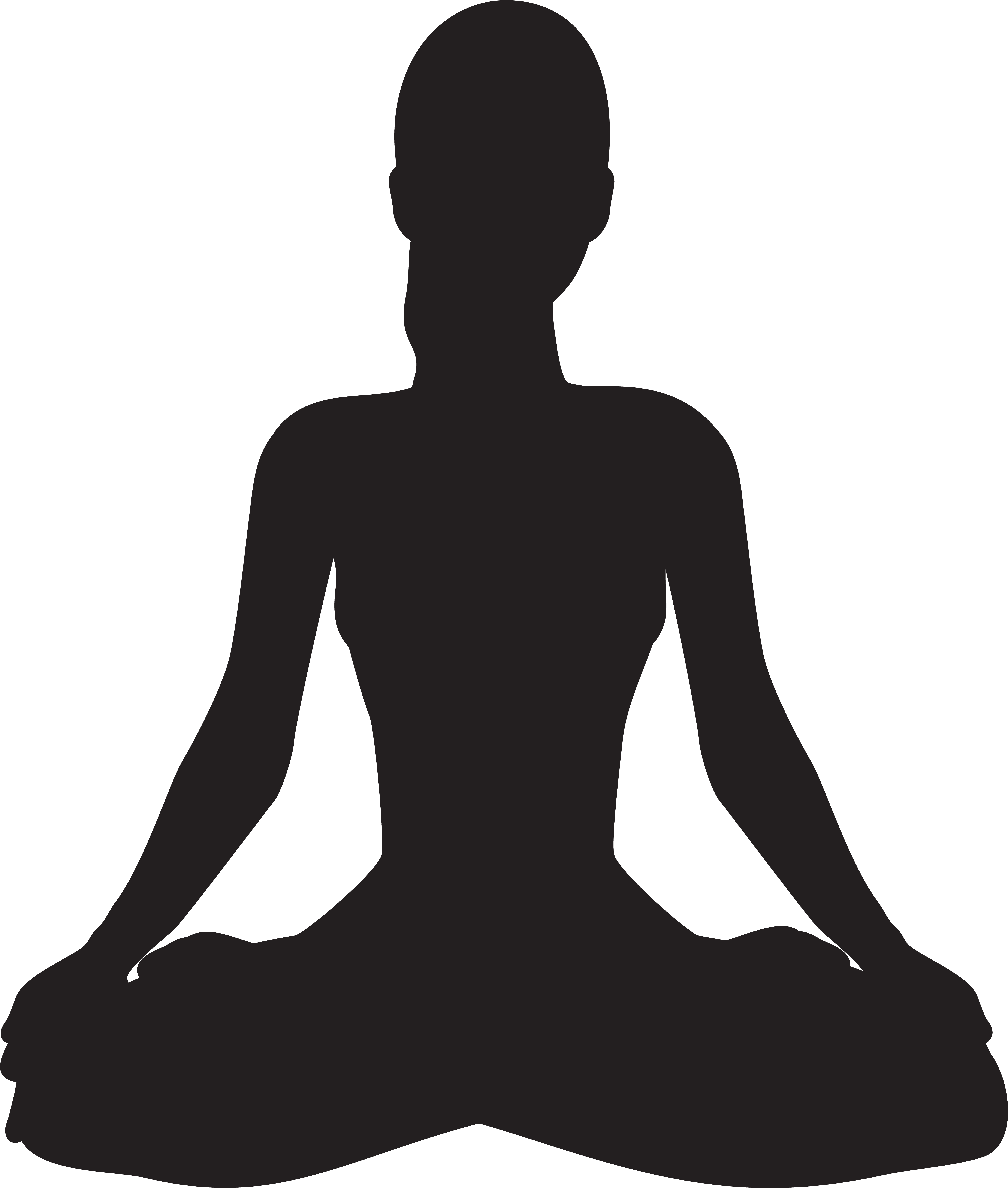 Meditating Silhouette Png Clip Art - Meditating Silhouette Png Clip Art (6787x8000)