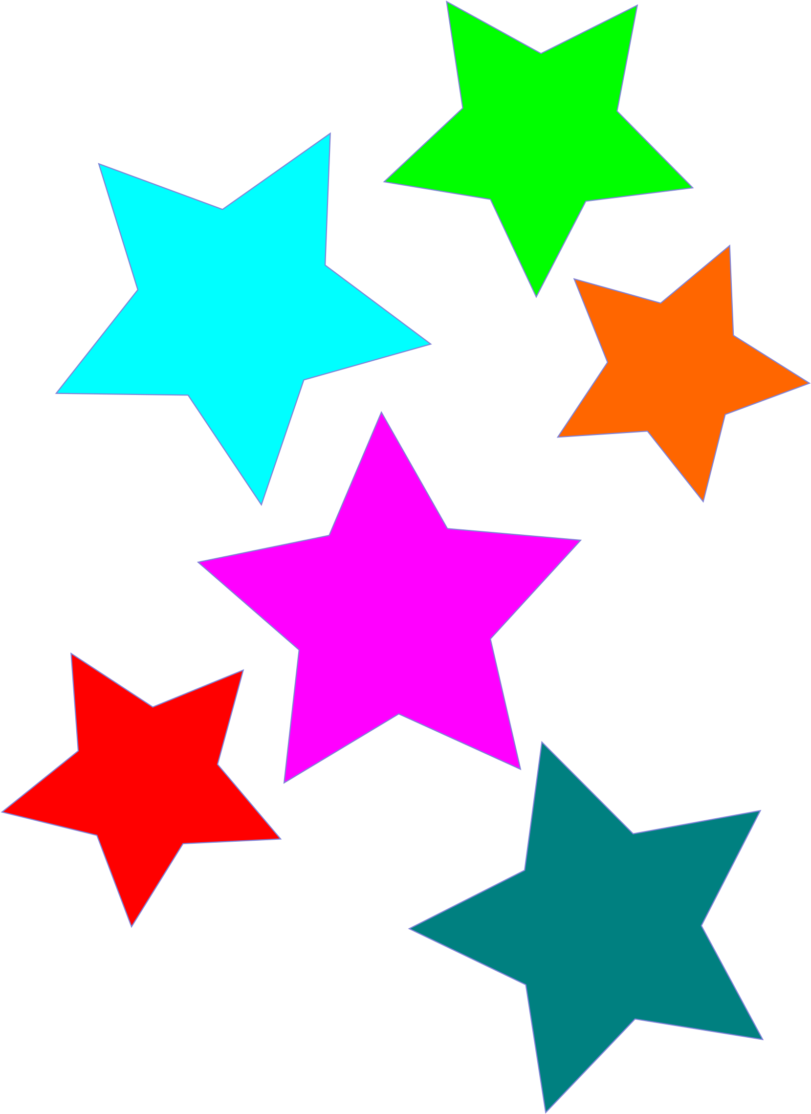 Colorful Stars Clipart Png - Clip Art (1697x2400)