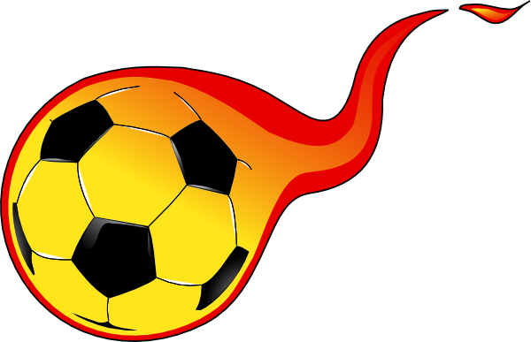 Flaming Soccer Ball Clip Art - Flaming Soccer Ball Png (600x387)