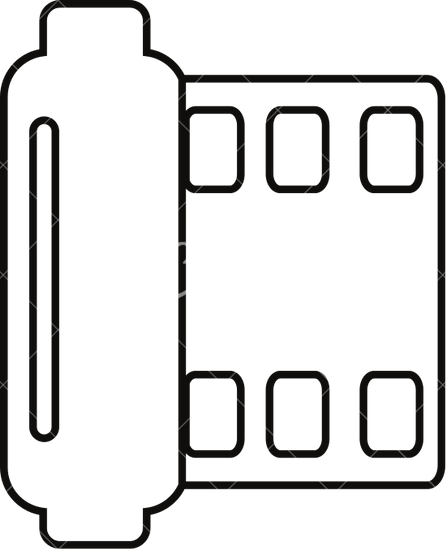 Film Roll Line Art - Roll Film (446x550)