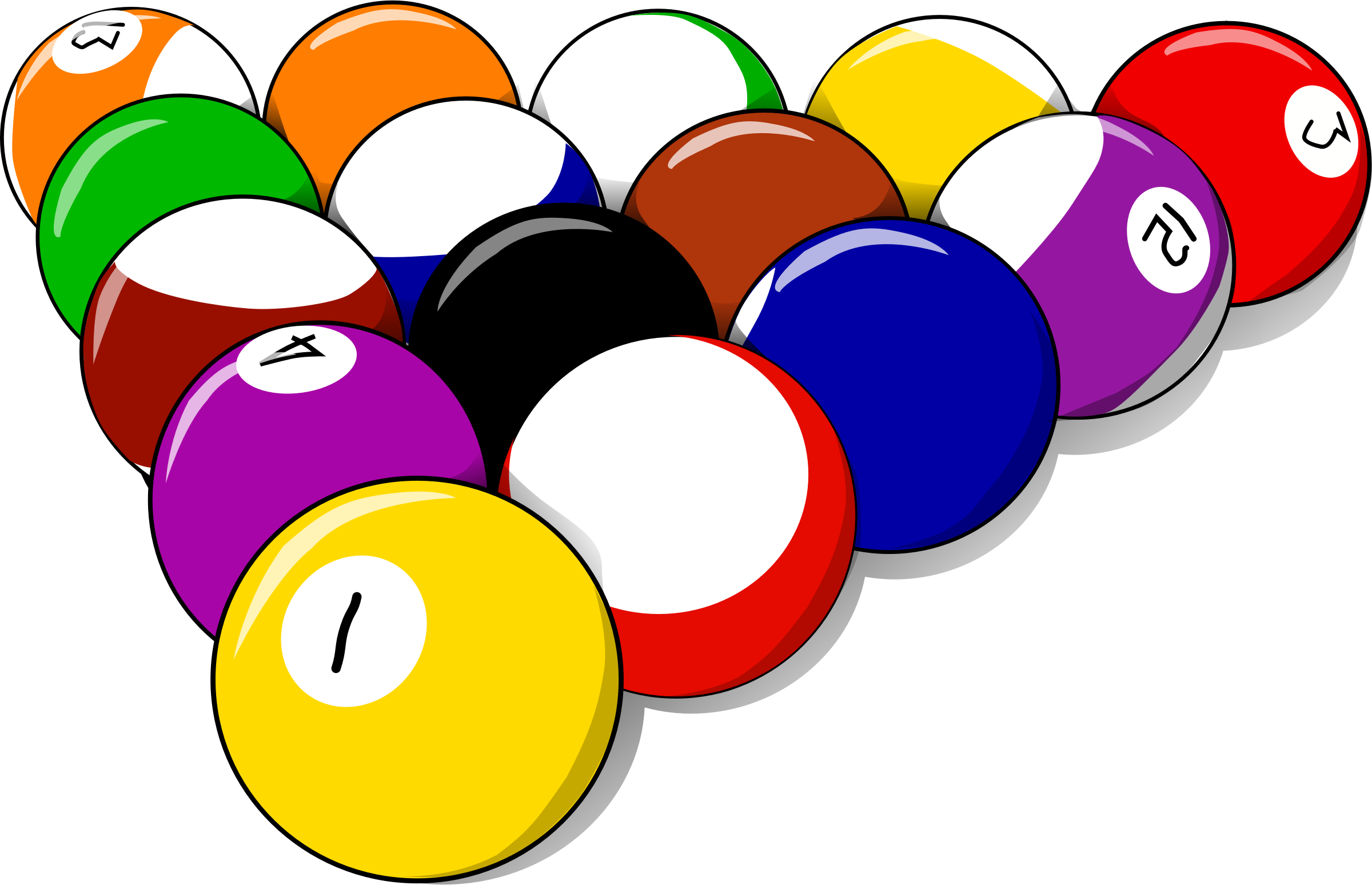 Balls - Pool Table Clip Art (2400x1548)